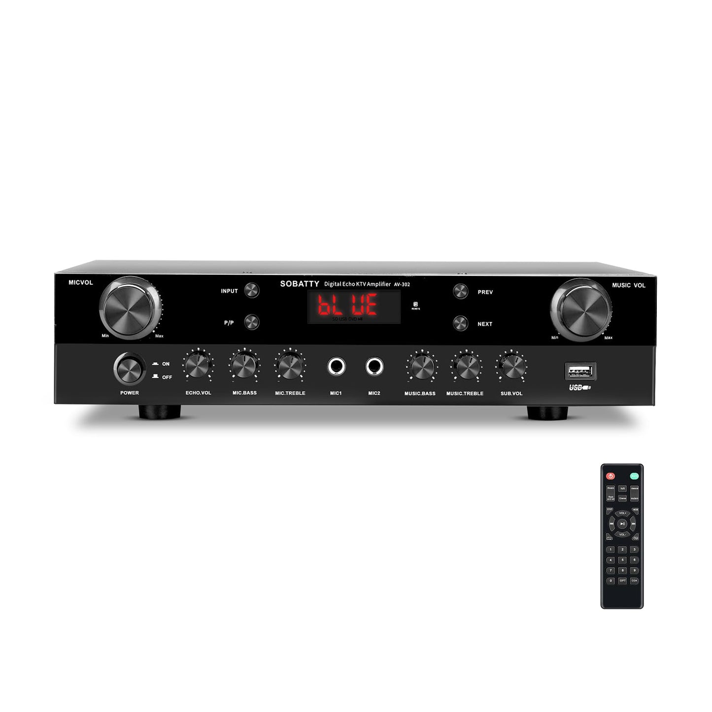 SOBATTY 800W Power Home Audio Amplifier Receivers with Bluetooth 5.0 Subwoofer Amplifier 2.1 Channel Home Theater Stereo Audio System with USB COAXALStereo Audio Amplifier Receivers