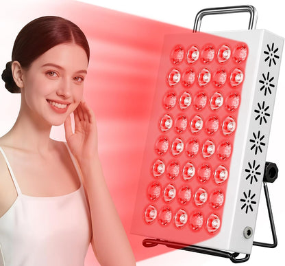 Red Light Therapy for Face and Body, 660Nm & 850Nm near Infrared Red Light Therapy Panel with Adjustable Stand, Portable Dual Chip LED Red Light Therapy Lamp with Timer & 5 Brightness Levels