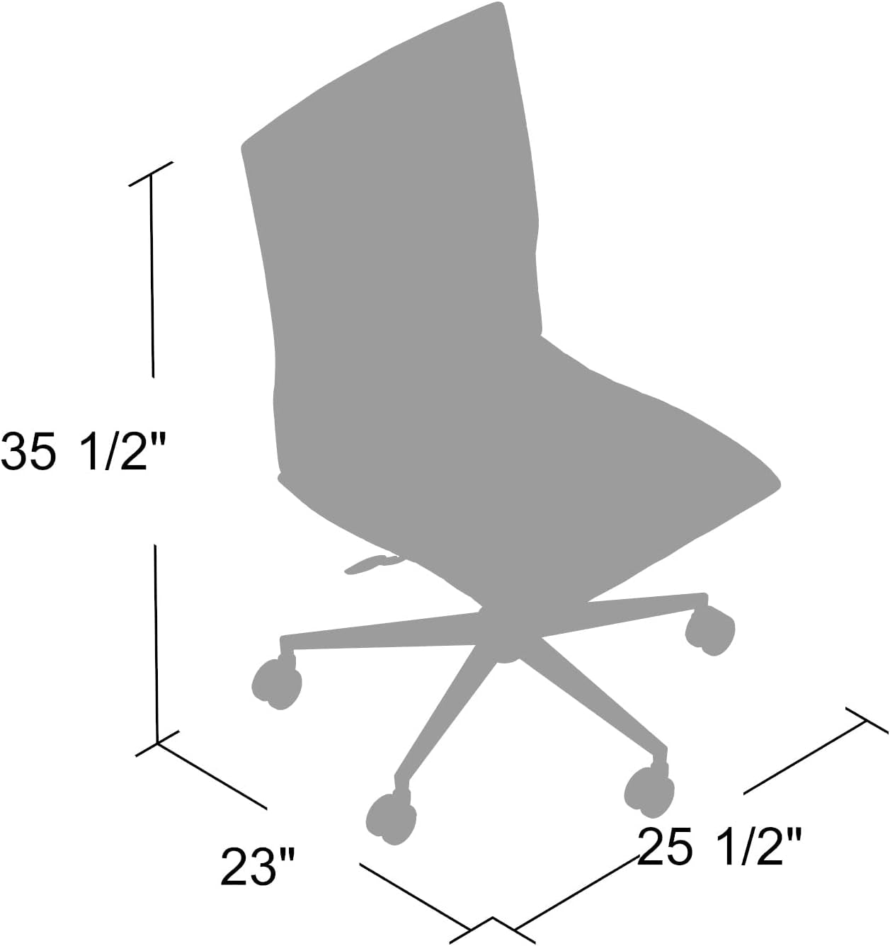 Modern Vinyl Armless Hospitality Office Chair, Caramel