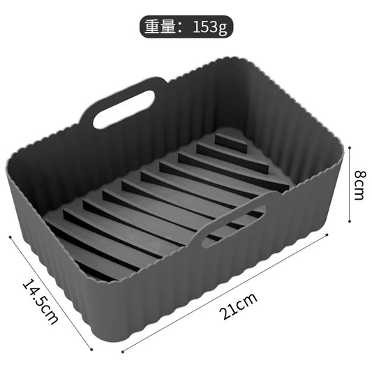 Rectangle Hot Air Fryer Silicone Molds for Ninja DZ201/DZ401 Non-Stick Dual Zone Airfryer Baking Basket Liners Oven Cooking Tray