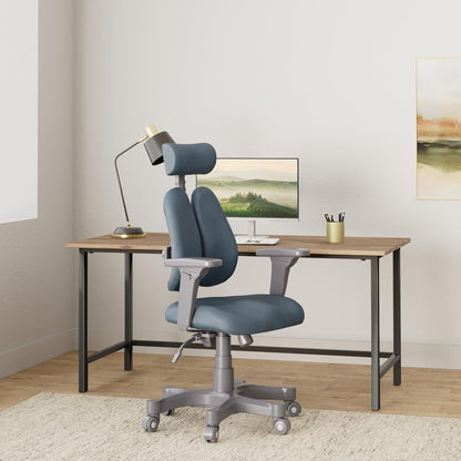 Gold Home Office Desk Chairs - Office Chair for Lower Back Pain, Ergonomic Office Chair, Adjustable Chair, Multi-Tilt, Tilt Lock, Triple Y Base, Greenguard Certified (Knit Blue)