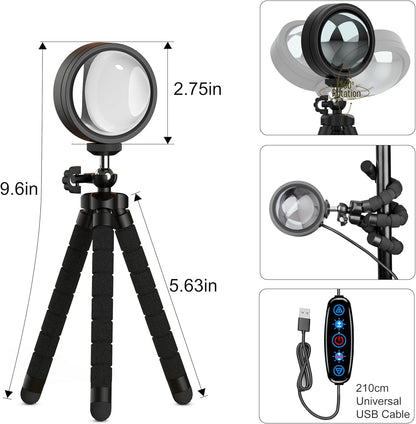 Sunset Lamp Projector Multicolor Changing LED Projection Lamp,Switch Button And