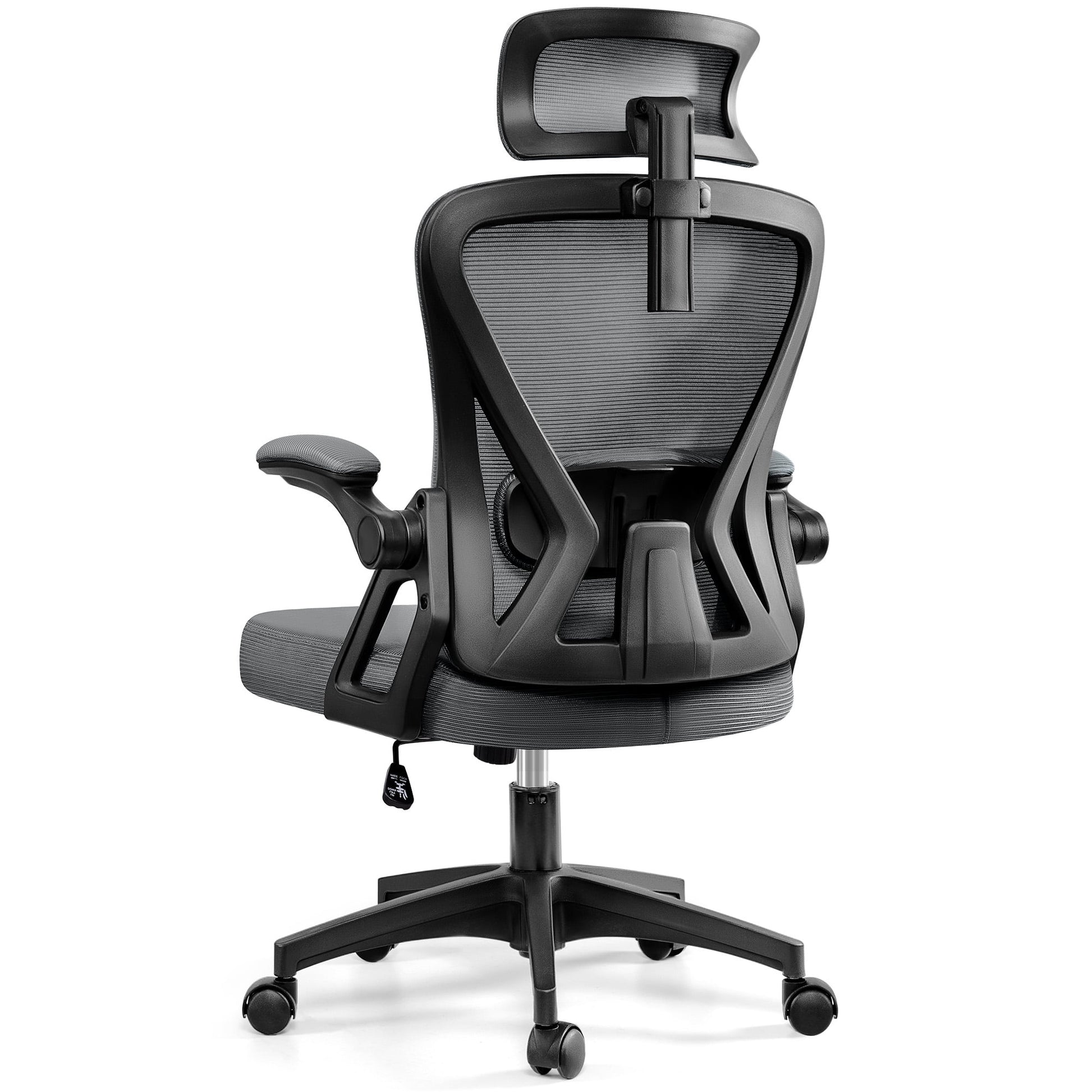 Ergonomic Office Chair, High Back Mesh Office Desk Chair with Headrest 500LBS, Executive Office Chair with Adjustable Aremrest, Home Office Swivel Desk Chair for Home Office, Dark Gray