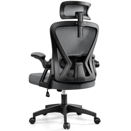 Ergonomic Office Chair, High Back Mesh Office Desk Chair with Headrest 500LBS, Executive Office Chair with Adjustable Aremrest, Home Office Swivel Desk Chair for Home Office, Dark Gray