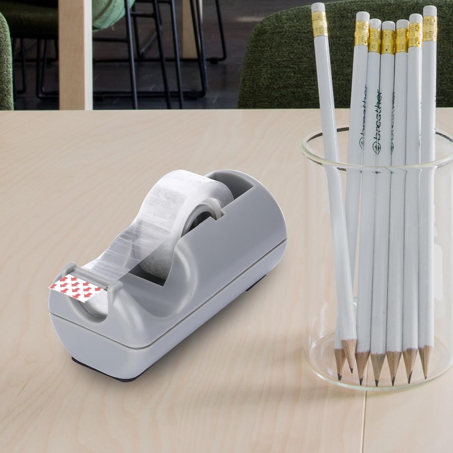 ( Basics Office Desk Tape Dispenser for Office Home School （Grey）