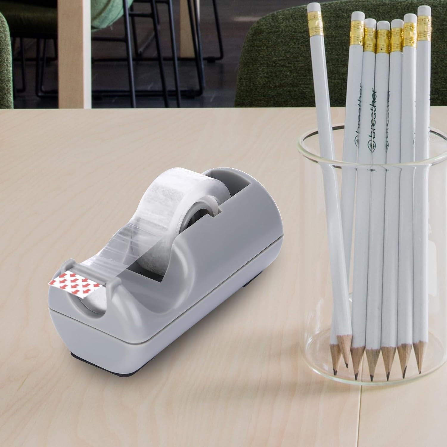 ( Basics Office Desk Tape Dispenser for Office Home School （Grey）