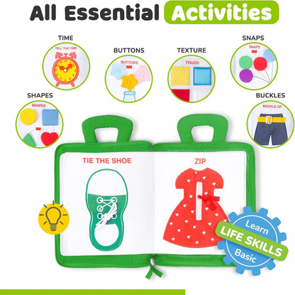 Plane Toys for Toddlers 1-3, Long Flight Must Haves, Quiet Busy Book for 1 Year Old, Airplane Toddler Travel Toys, No Noise Activity Book, All Parts Attached, Gift for Girls & Boys