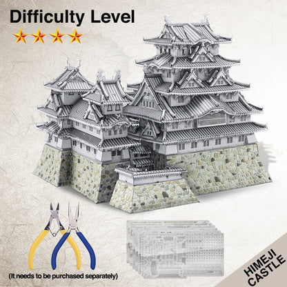 3D Metal Puzzles Himeji-Jo Castle Assembly Model Kits DIY Jigsaw Toys for Adult Gifts and Home Decoration