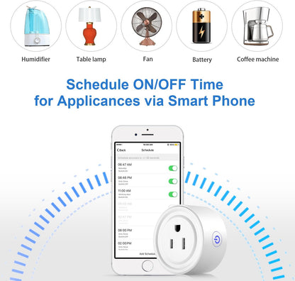 Smart Plug 2 Pack Wi-Fi Enabled Mini Smart Socket Compatible with Amazon Alexa Google Home, Remote Control Outlet with Timing Function