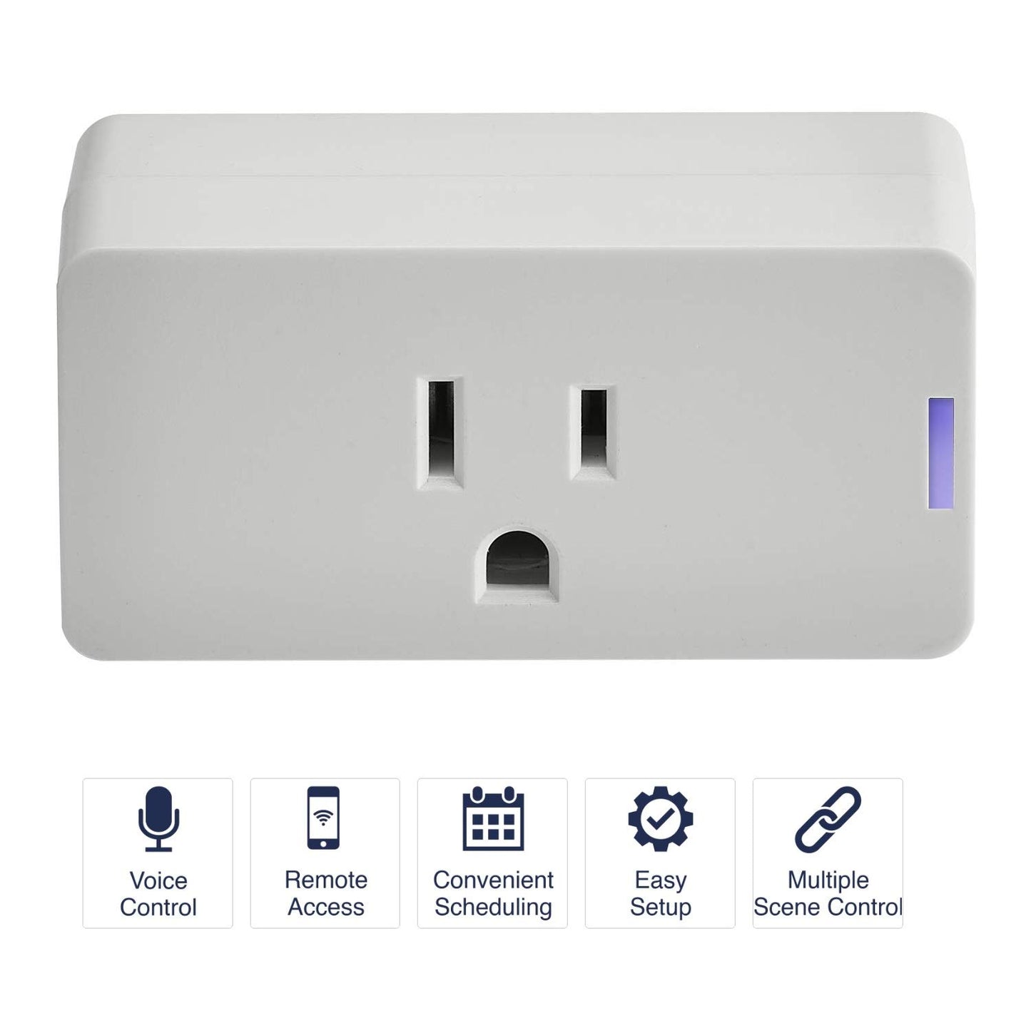 Industries TORK WFIP1 Smart Plug - Indoor Standard Wi-Fi 3-Prong Single Outlet Plug - Compatible with Alexa and Google Assistant - Remote Access with Smartphone/Tablet App - No Hub Required