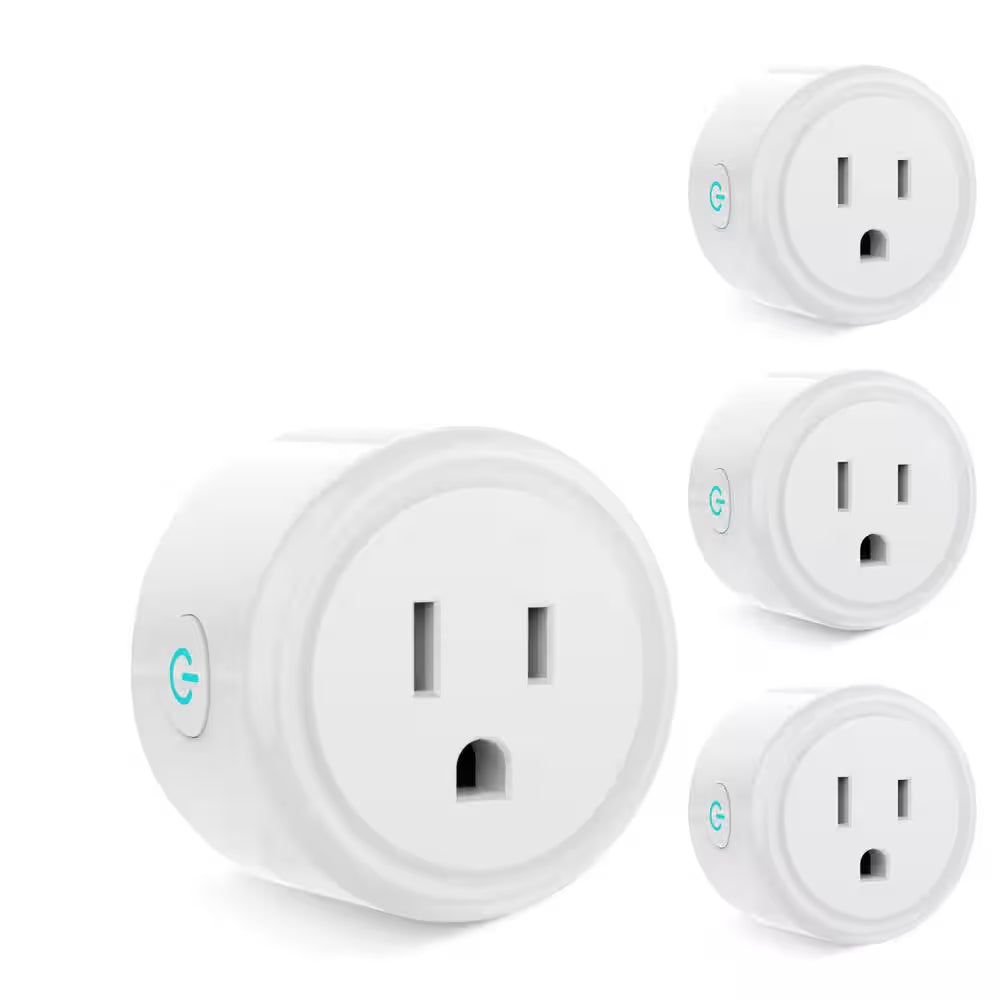 15A 120-Volt Wifi Smart Plug Timer Remote Control Alexa Google Home Compatible 5Ghz 2. 4Ghz White 4-Pack