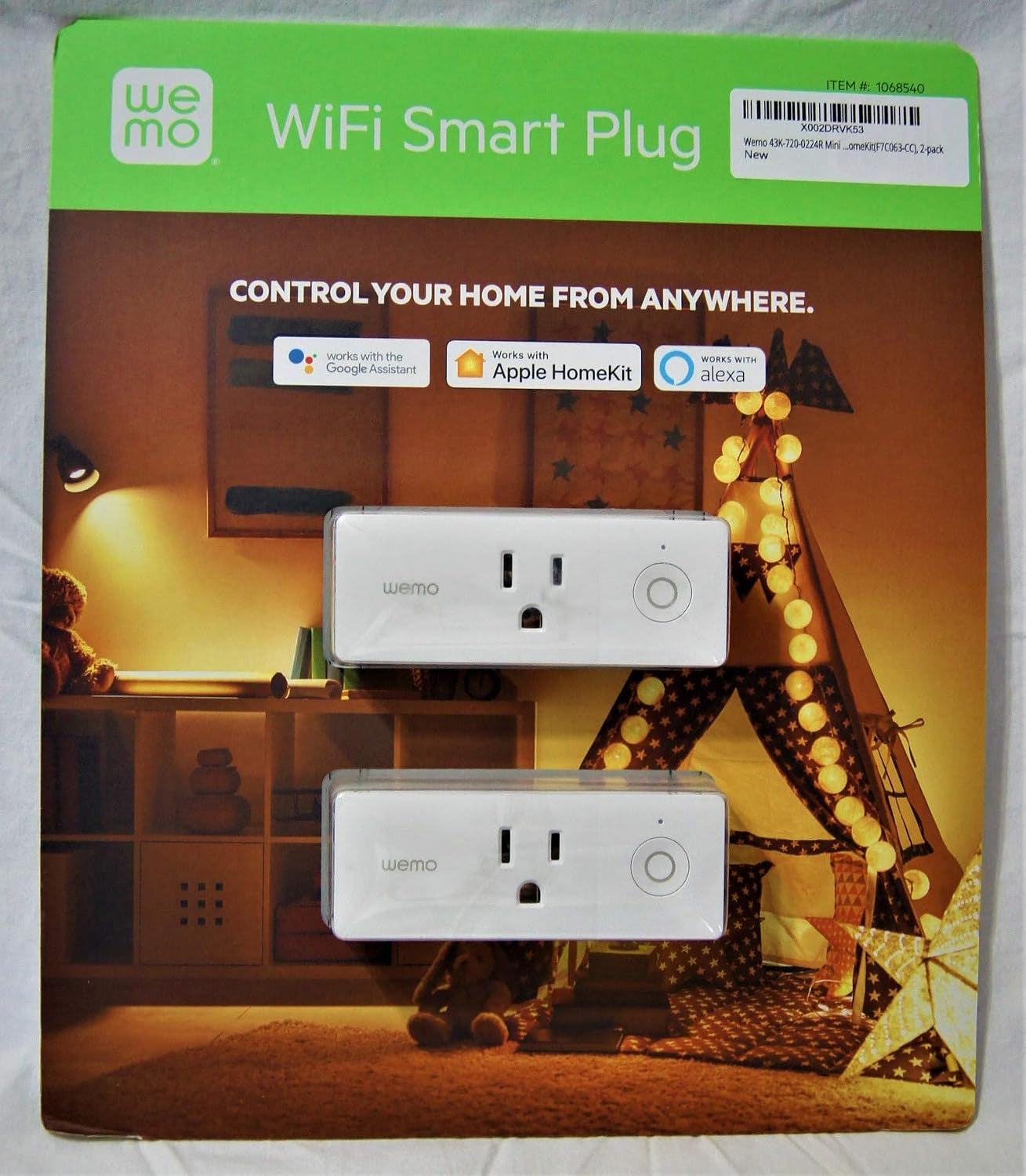 43K-720-0224R Mini Smart Plug Compatible with Alexa, Google Assistant & Apple Homekit(F7C063-Cc), 2-Pack