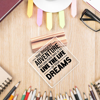 Funny Office Desk Decor, Inspirational Office Acrylic Plaque Sign,Humor Office Decor Gifts for Women Friend Colleagues,The Biggest Adventure Office Sign