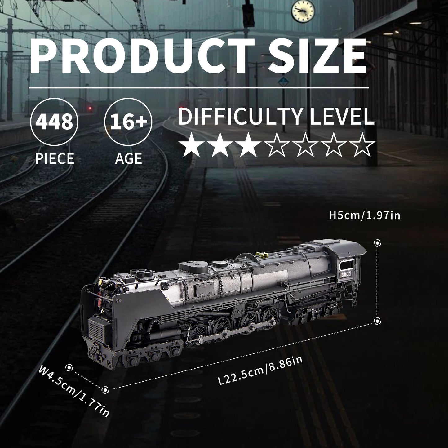 3D Metal Puzzles Class S-2 Locomotive DIY Kit Jigsaw Assembly Model Kits for Home Collection