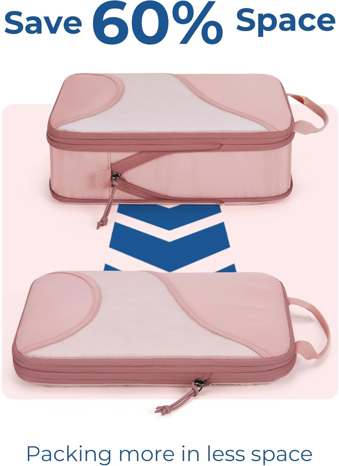 Compression Packing Cubes - 6 Set Travel Packing Cubes for Suitcases, Compression Suitcase Organizers with Shoe Bag