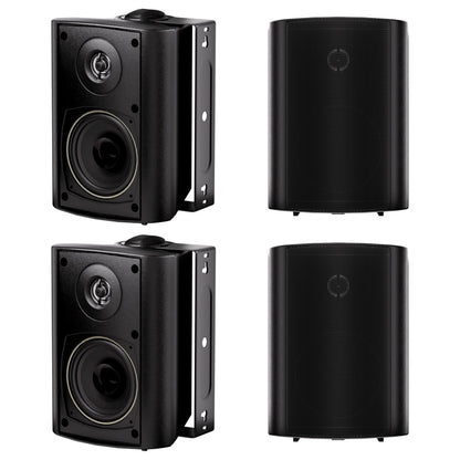 Herdio 400 Watts Waterproof Bluetooth Speakers 4 Inches All Weather Wired Wall Mount System with Superior Stereo Dome Tweeter Indoor- Outdoor Speakers (4 Speakers)