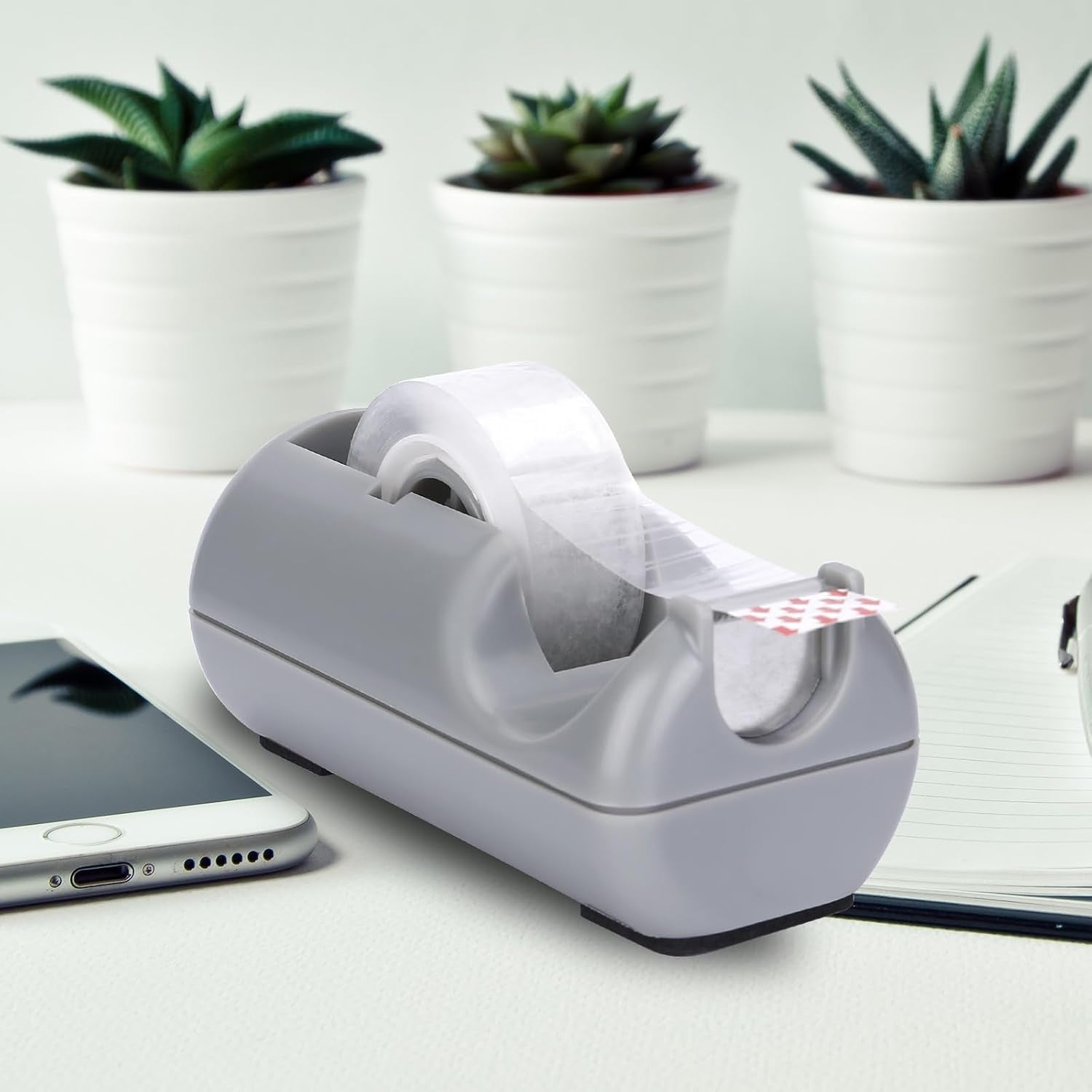 ( Basics Office Desk Tape Dispenser for Office Home School （Grey）