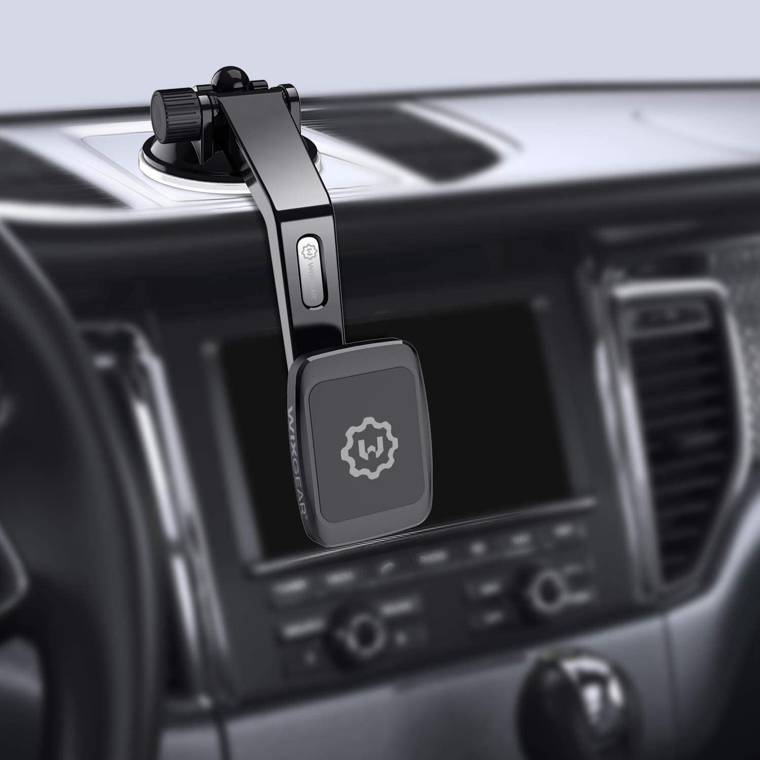 Magantic Mount, Universal Dashboard Curved Magnetic Phone Car Mount Holder for Cell Phones and Mini Tablets with Fast Swift-Snap Technology, Magnetic Cell Phone Mount