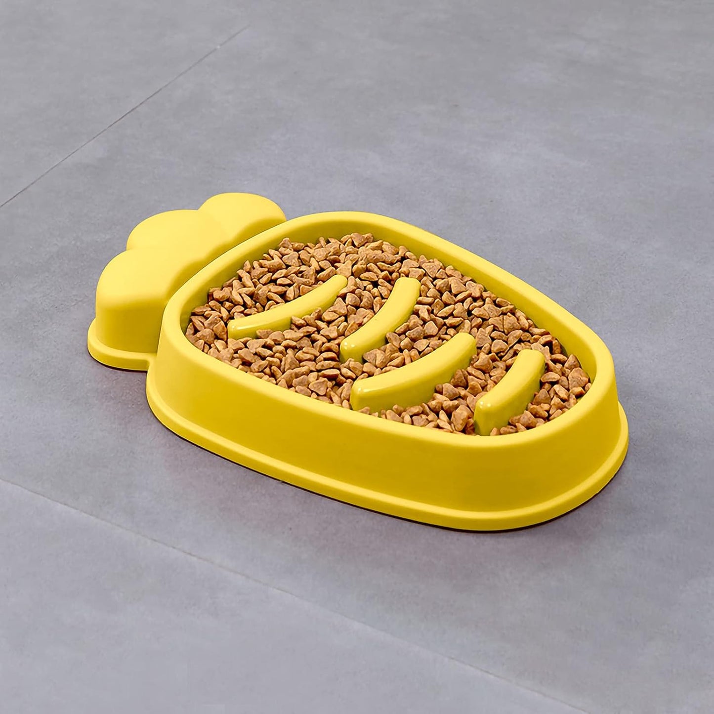 Slow Feeder Dog Bowls,Dog Food Bowls Slow Feeder Cat Bowl Anti-Gulping Pet Slower Food Feeding Dishes Non Slip Puzzle Bowl for Small Medium Breed Dogs (Yellow-Carrot)