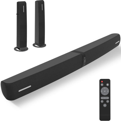 Assistrust Sound Bar 90W Sound Bar for Smart TV Bluetooth Soundbar with Wired & Wireless Connect Dynamic Volume Boost ARC/Optical/AUX Cables & Remote 2 in 1 Detachable Soundbar for TV