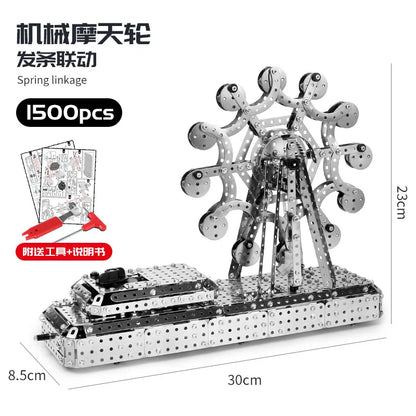 3D Metal Building Block Fighter Aircraft Model Assembly Jigsaw Toy Children Alloy RC Engineering Vehicle Gift Adult Assembly