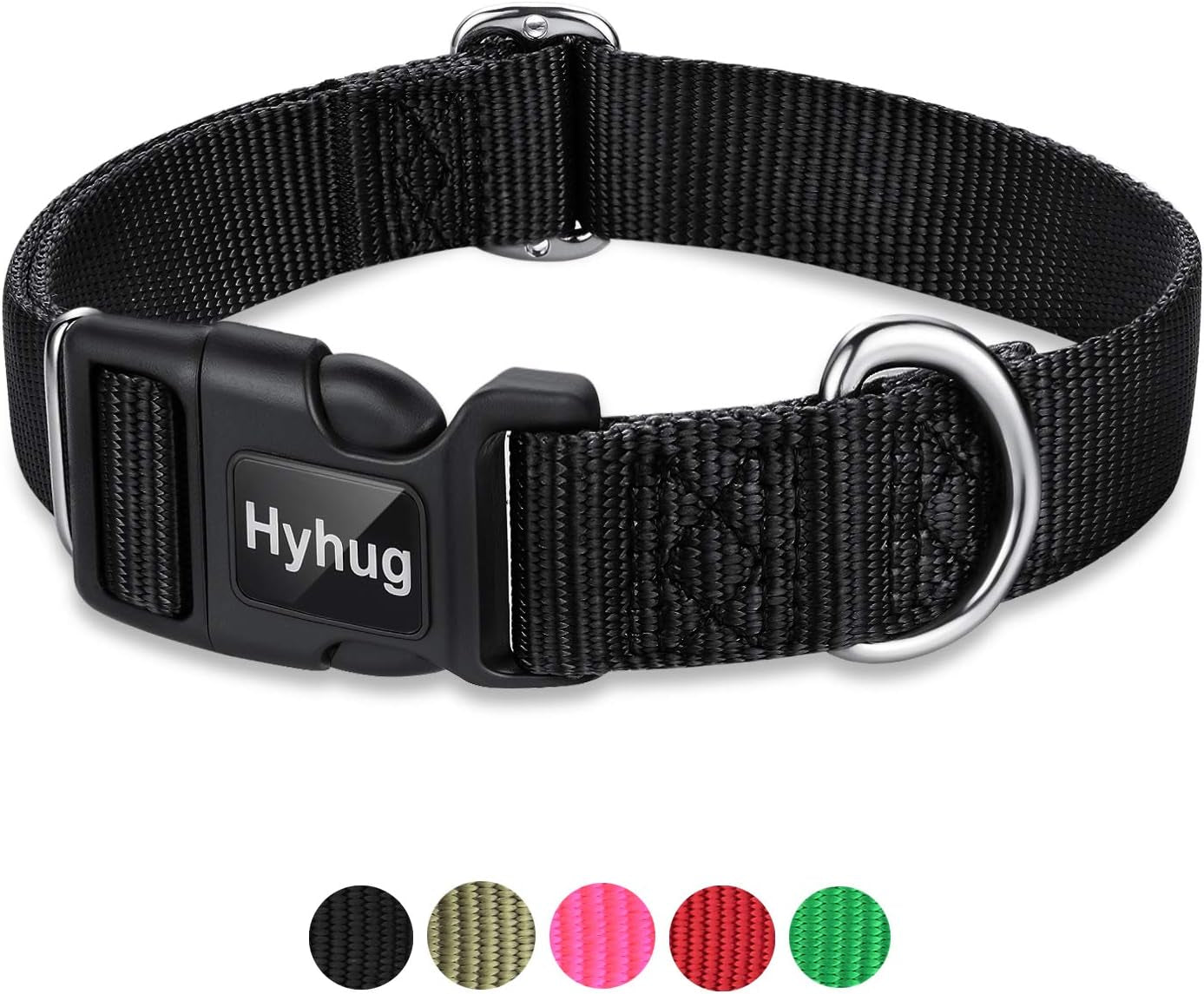 Small Dog Collar Quick-Release Black| Heavy-Duty Nylon Puppy Collar, Adjustable & Durable Pet Supplies for Boy & Girl Dogs (Small, Black)
