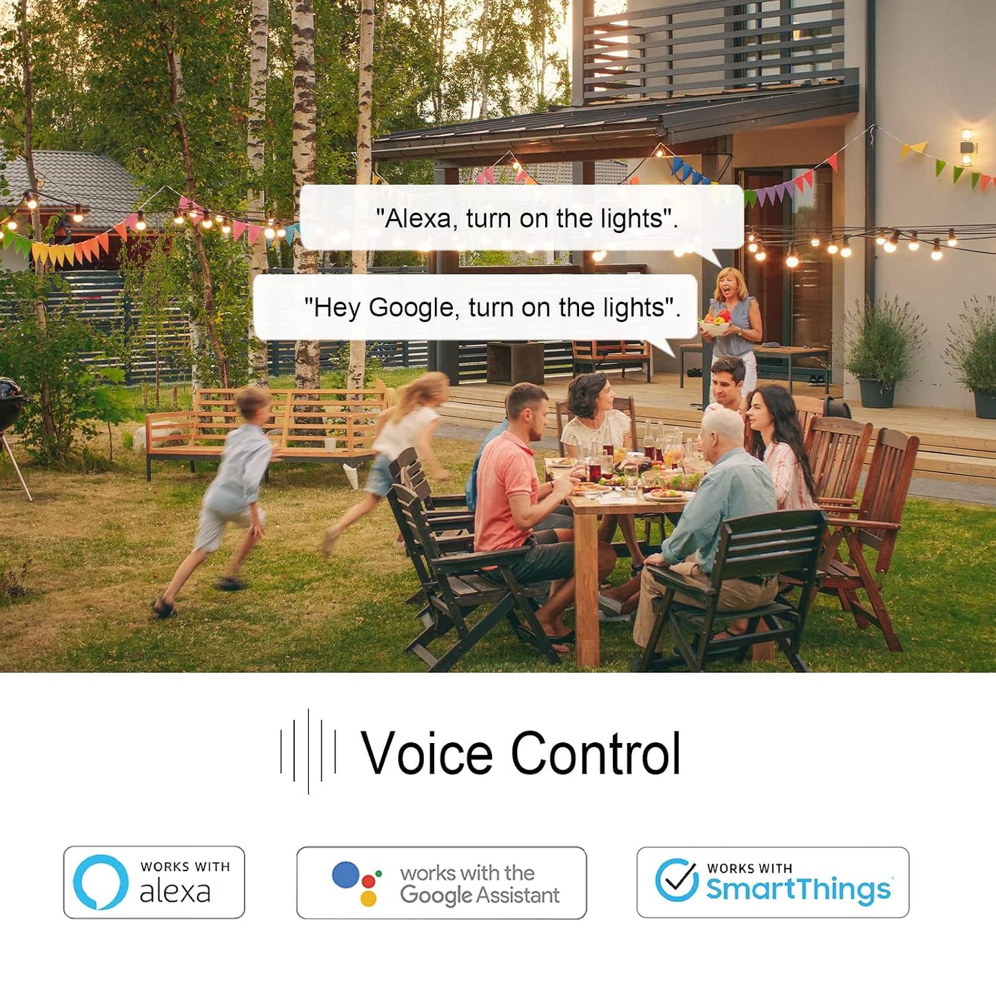 Outdoor Outlet, Wifi Smart Plug in Energy Monitoring, 2.4Ghz Wi-Fi Plugs, Compatible with Alexa and Smart Life, IP65 Waterproof Outlet 15A (MP22WP)