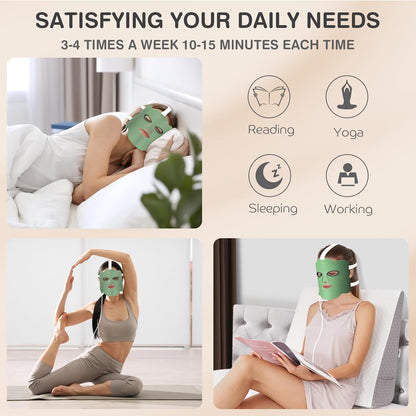 660Nm & 850Nm Red Light for Face, Soft LED Red Light Mask Face for Home Use