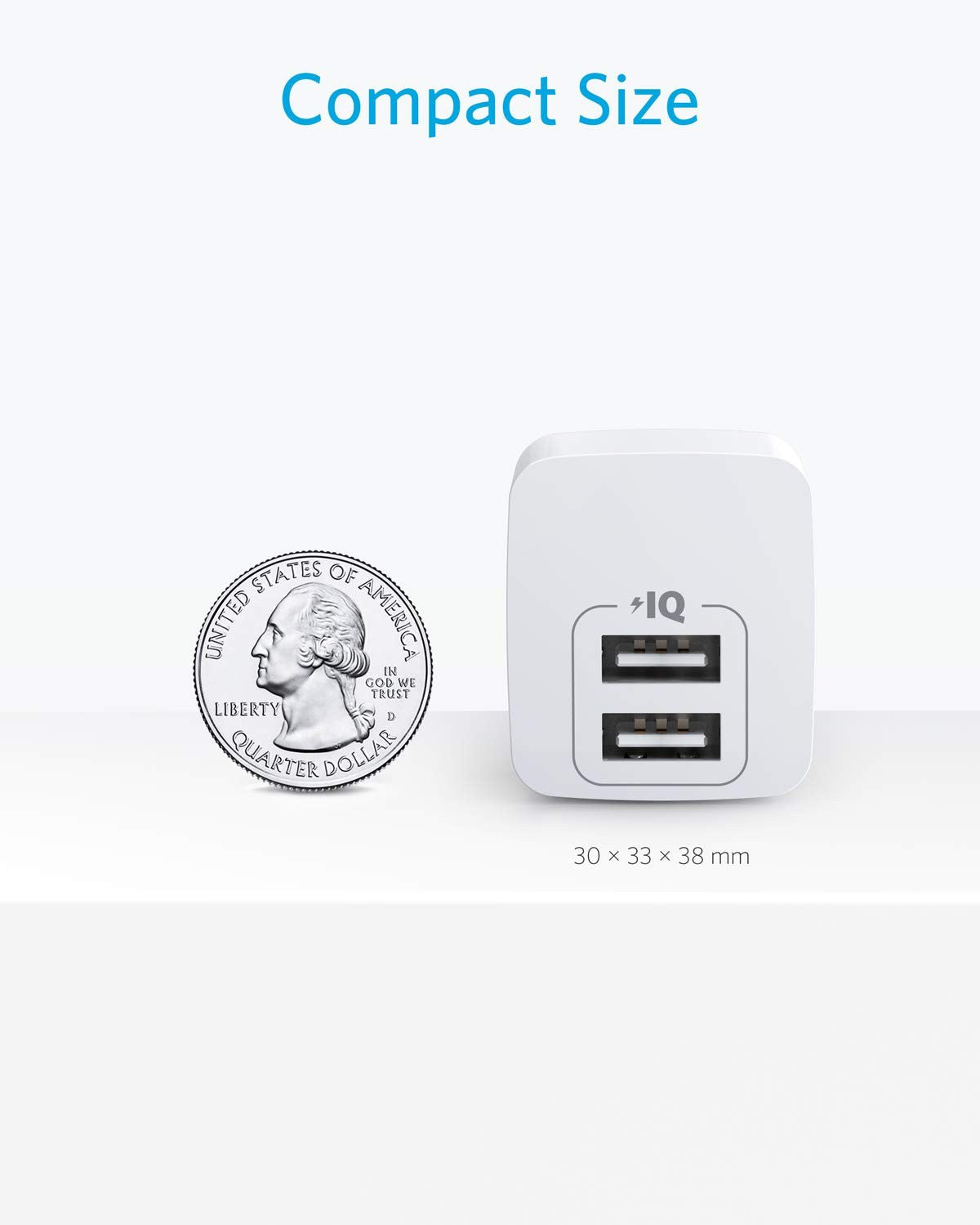 Anker 2-Pack Dual Port 12W Usb C Charger Block with Foldable Plug, Cha