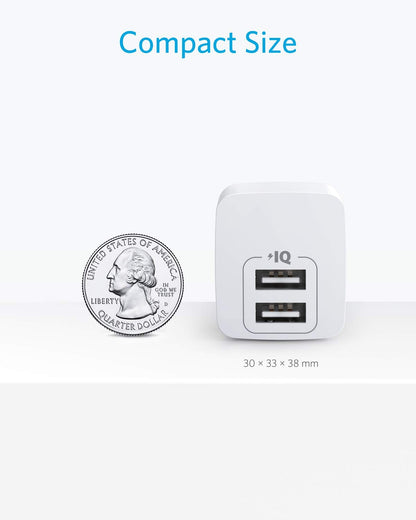 Anker 2-Pack Dual Port 12W Usb C Charger Block with Foldable Plug, Cha
