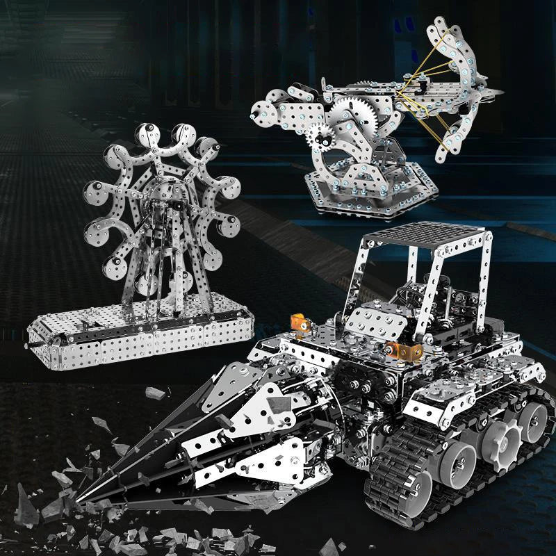 3D Metal Building Block Fighter Aircraft Model Assembly Jigsaw Toy Children Alloy RC Engineering Vehicle Gift Adult Assembly