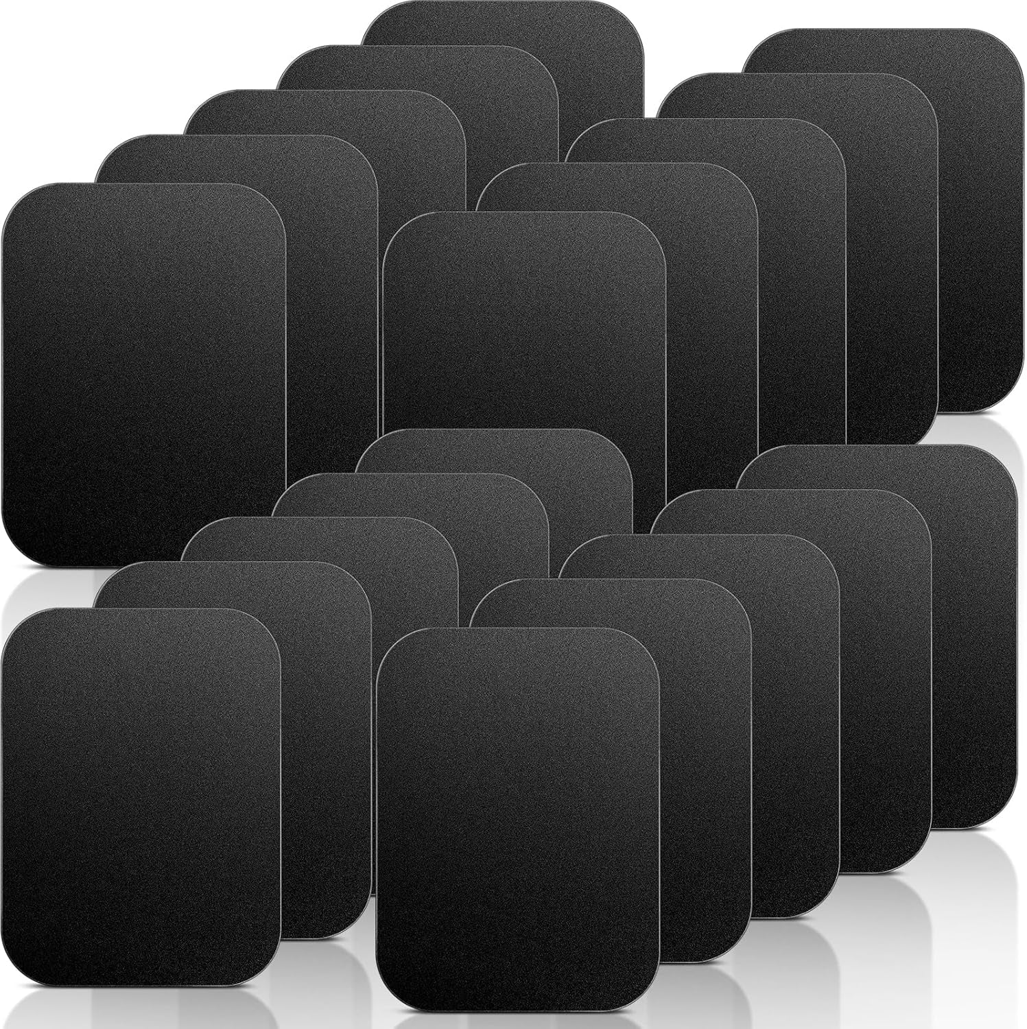 Mount Metal Plate with Adhesive for Magnetic Phone Car Mount Holder, 20 Pack Universal Replacement Metal Plates Black Rectangular Iron Stickers Steel Sheets Compatible with Magnetic Mounts, 75X55 Mm