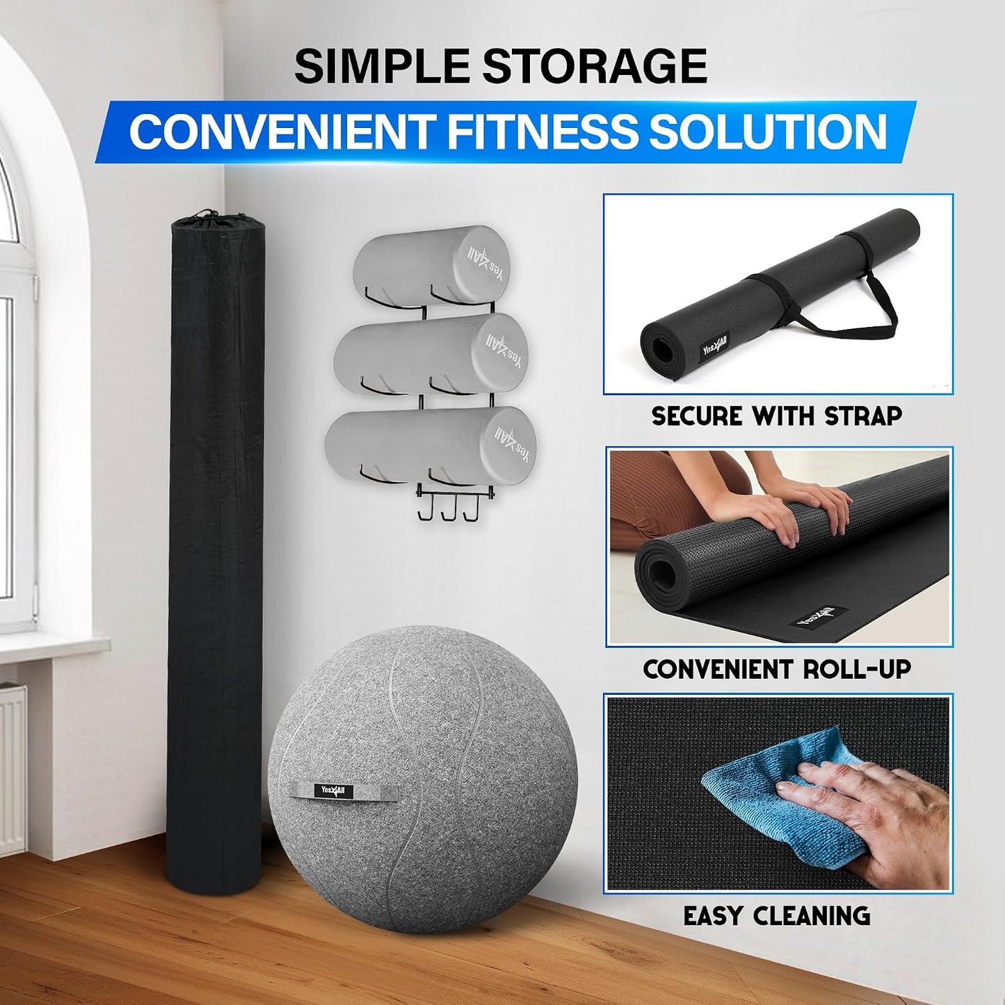 Exercise Mat for Home Gym, Fitness Workout Mats