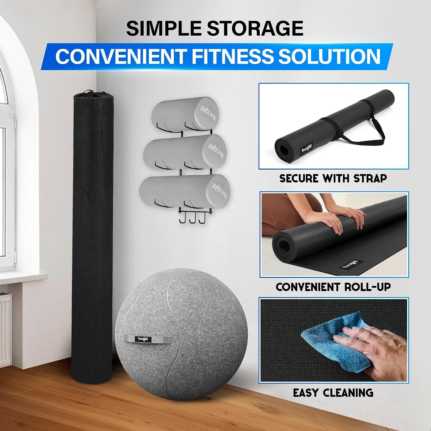 Exercise Mat for Home Gym, Fitness Workout Mats