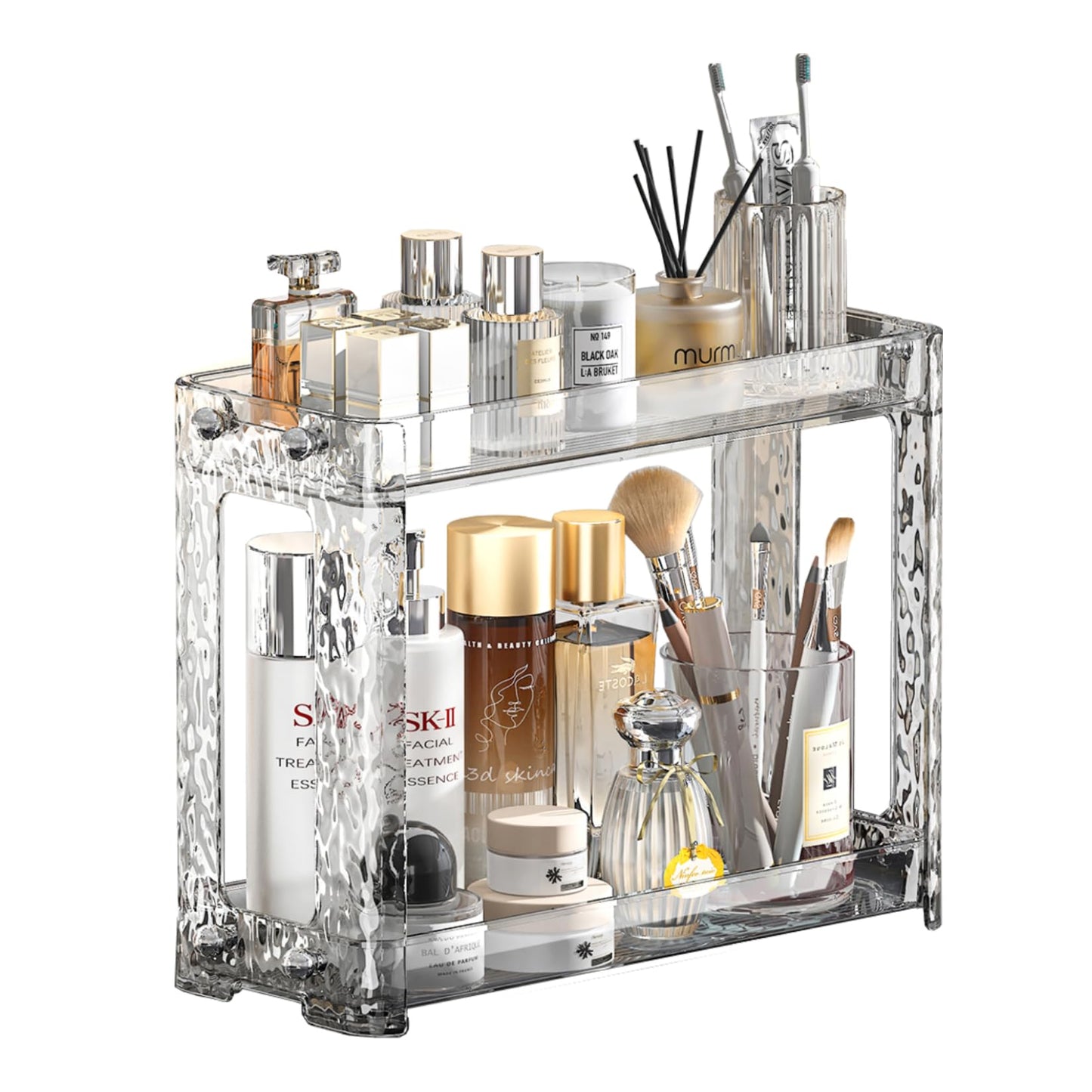 Shu’aa Perfume Organizer Skincare Organizers Makeup Organizer Countertop 2 Tier Vanity Tray Portable Cosmetic Display Cases Perfume Tray Makeup Storage for Bathroom Vanity Dresser Skin Care