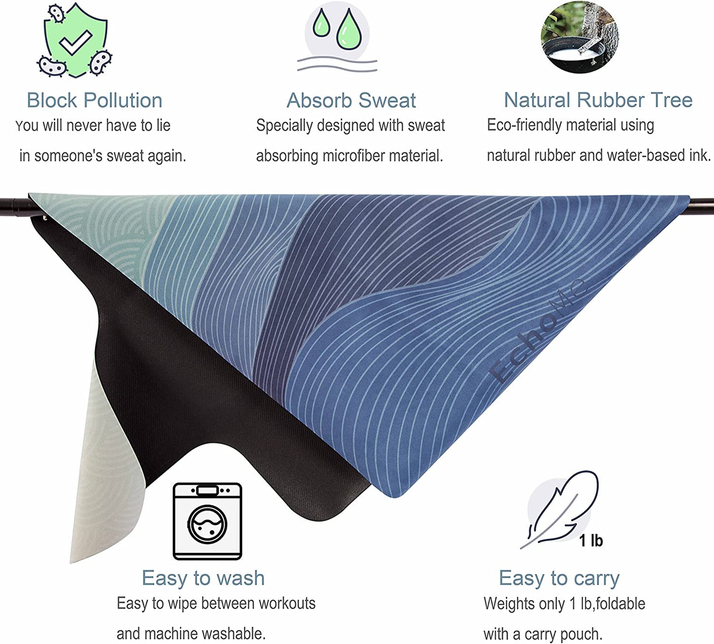 Pilates Reformer Mat Towel with Shoulders, Pilates Reformer Cover with Great Grip, Easy to Wash Light Weight Portable