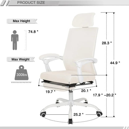 Home Office Desk and Chair Set, Home Office Furniture Sets, Computer Desk with Drawers & Shelves, Ergonomic Office Chair