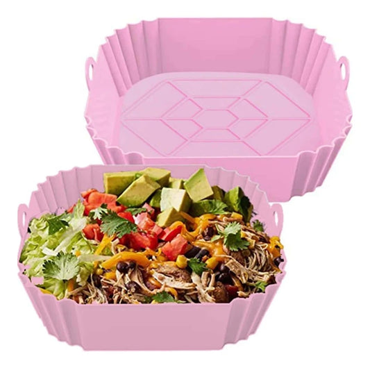 Air Fryer Silicone Liners Air Fryer Silicone Pot Reusable Silicone Air Fryer Liners Food Safe Non Stick Air Fryer Basket Accesso