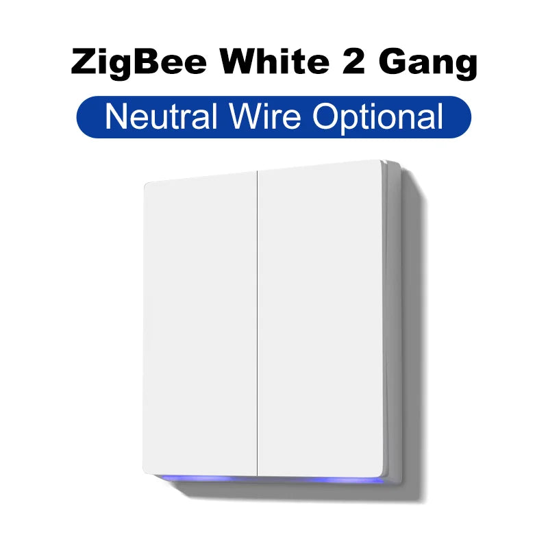 Tuya Smart Zigbee Wall Switch Wifi Smart Button Light Switch 1/2/3/4 Gang No Capacitor Needed Works with Alexa Hey Google