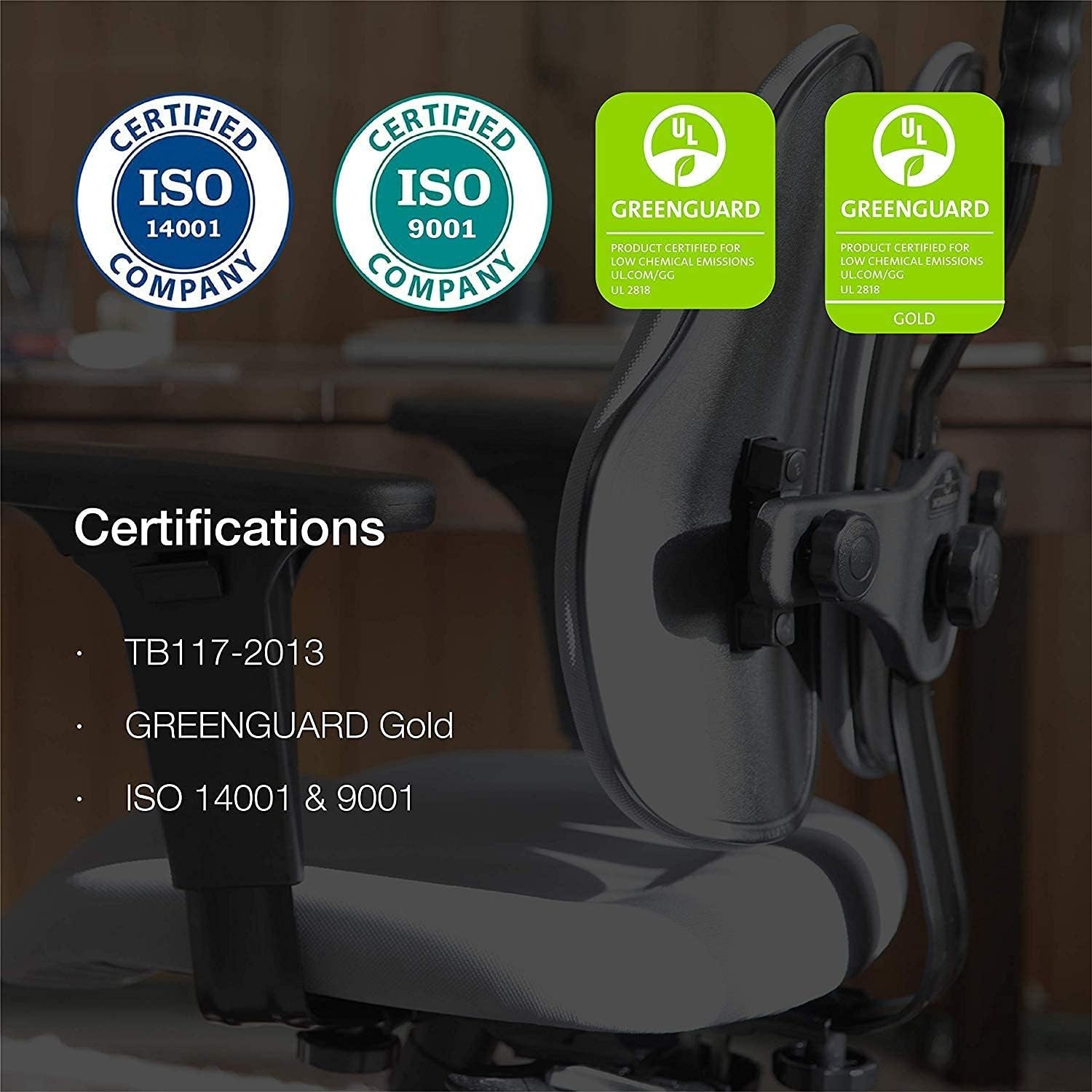 Gold Home Office Desk Chairs - Office Chair for Lower Back Pain, Ergonomic Office Chair, Adjustable Chair, Multi-Tilt, Tilt Lock, Triple Y Base, Greenguard Certified (Knit Blue)