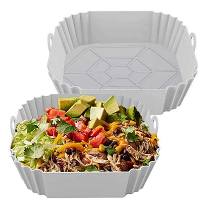 Air Fryer Silicone Liners Air Fryer Silicone Pot Reusable Silicone Air Fryer Liners Food Safe Non Stick Air Fryer Basket Accesso