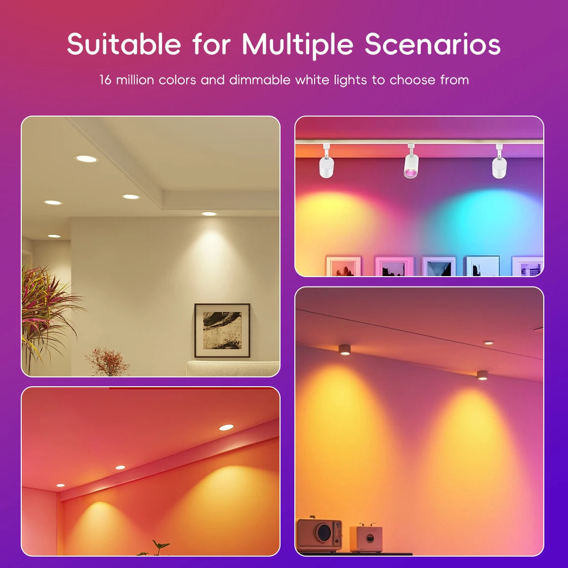 NINFULL Smart Light Bulbs RGB E27 GU10 Led Bulb 100-240V Smart Home Wifi Bluetooth Lamp Works with Alexa Google Home Smartthings
