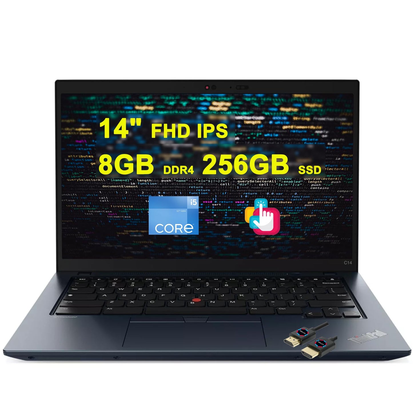 Lenovo ThinkPad C14 Chromebook Portable Business Laptop | 14" FHD Touch Intel 10-core i5-1245U (>i7-1195G7) | 8GB DDR4 256GB SSD | Backlit Thunderbolt FHD Privacy Camera Rapid Charge w/DLCA Accessory