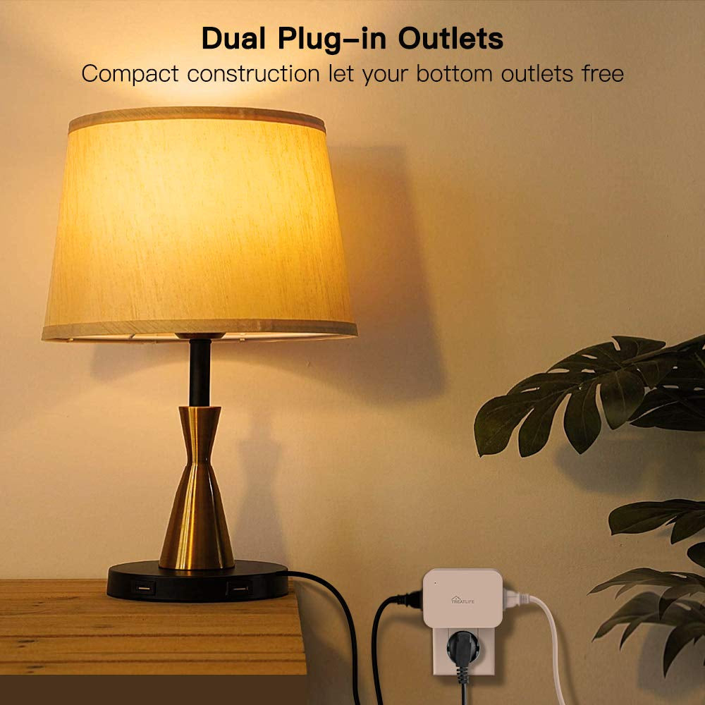 Dimmable Smart Plug 2 Pack, 2.4Ghz Smart Plug Works with Alexa, Google Home and Smartthings, for Dimmable LED, CFL, Incandescent and Halogen Lamps, Sunrise and Sunset Simulation, Sleep Aid