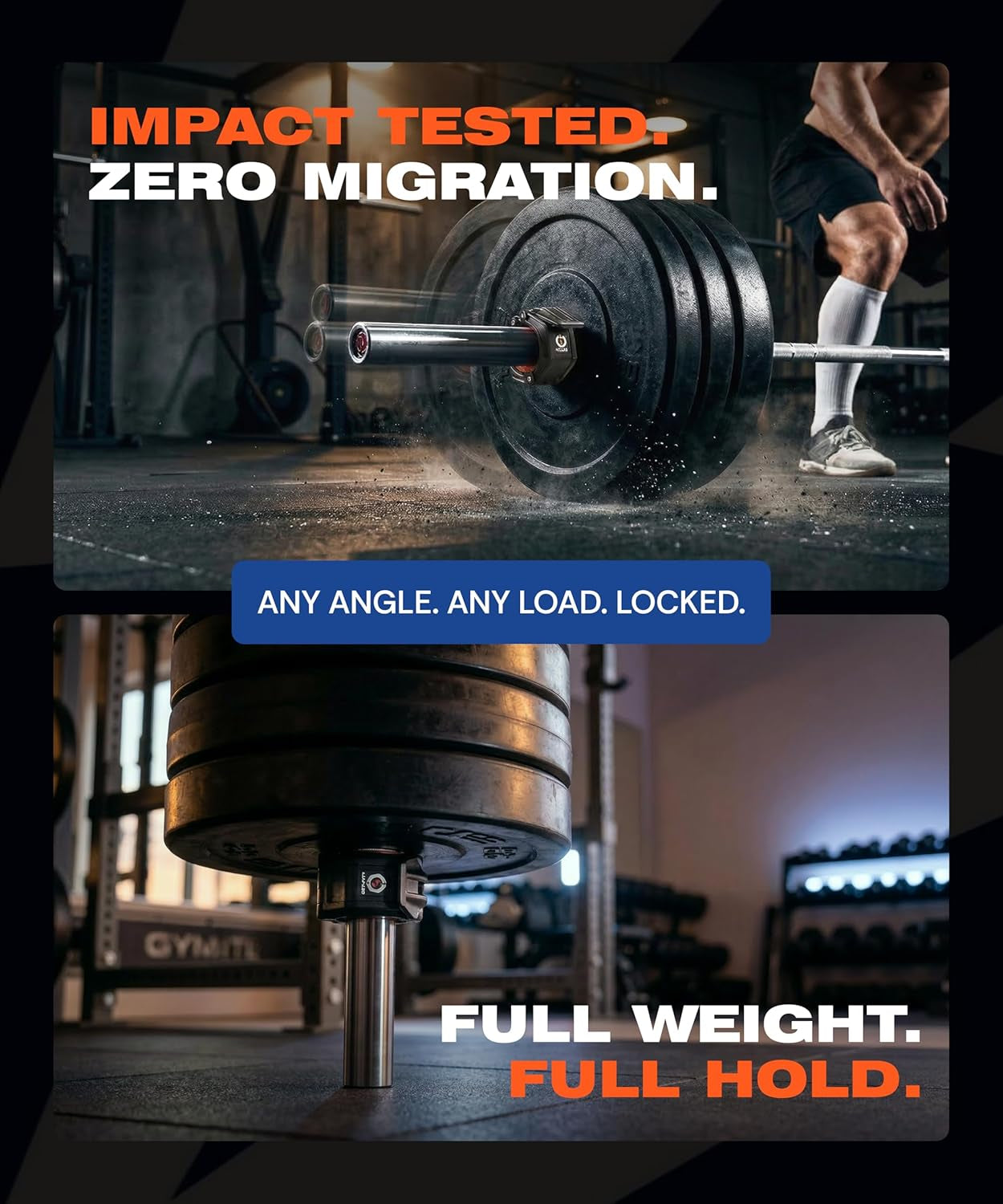 Lock-Jaw OLY 2 Barbell Collars Olympic Barbell Clamps 2 Pcs – Heavy Duty Bar Clamps for 2” & 50Mm Olympic Bars – Secure Weight Bar Clamps for Strength Training & Home Gym Accessories – Quick Release