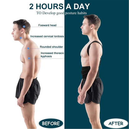 Posture Corrector for Women and Men, Back Brace Adjustable & Comfy, Support Straightener for Back, Neck, Clavicle and Shoulder
