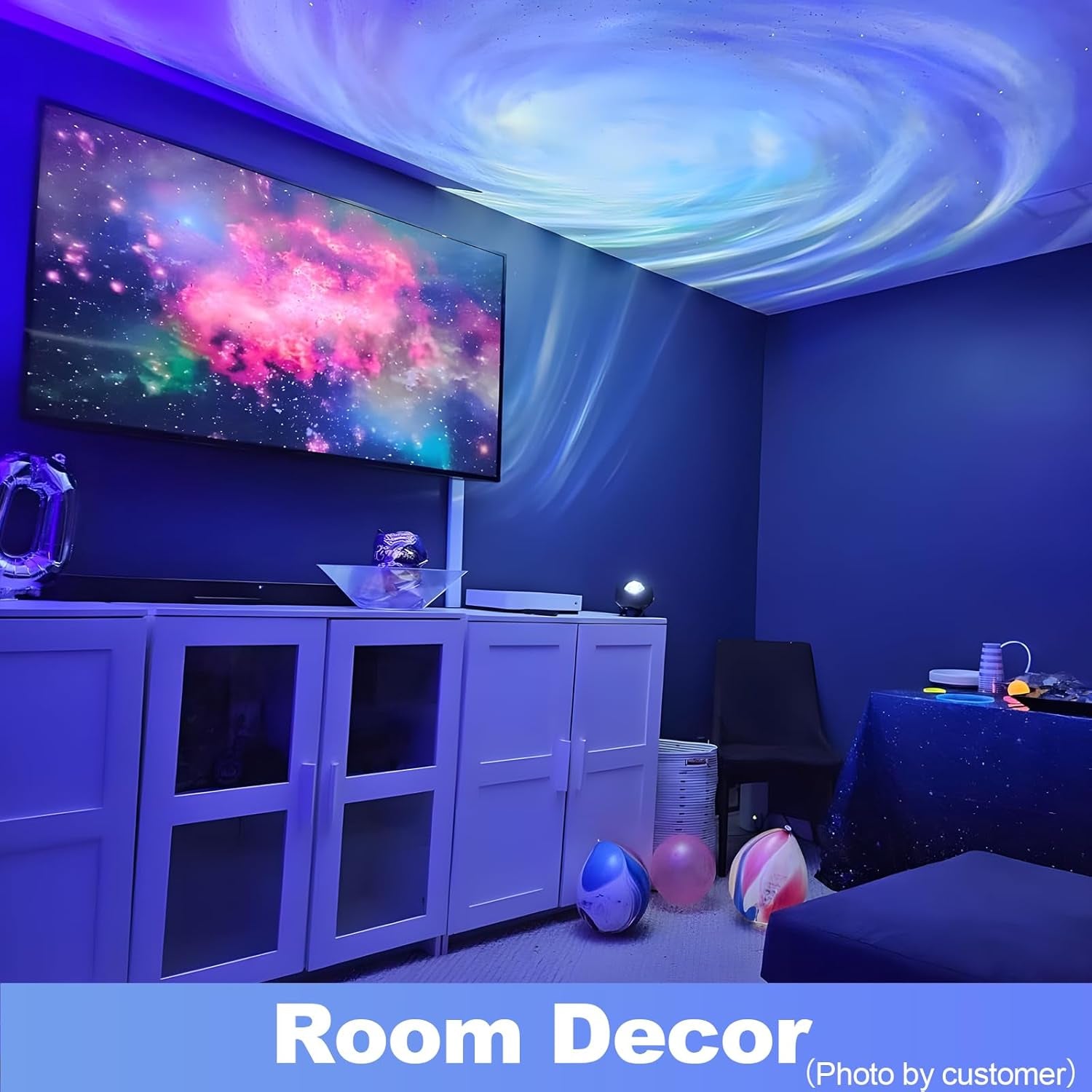 Larger Coverage Area Galaxy Projector,With Changing Galaxy Shapes Star Projector,Night Light with Bluetooth Speaker,White Noise,Teen Girl Gifts Trendy Stuff, Star Lights for Ceiling,Bedroom Decor