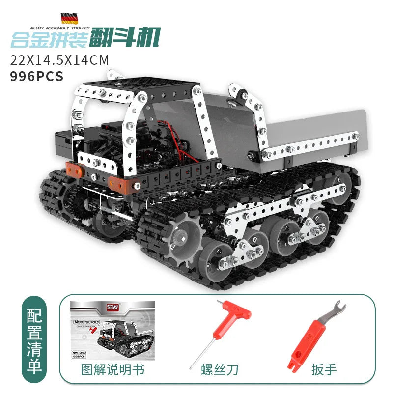 3D Metal Building Block Fighter Aircraft Model Assembly Jigsaw Toy Children Alloy RC Engineering Vehicle Gift Adult Assembly