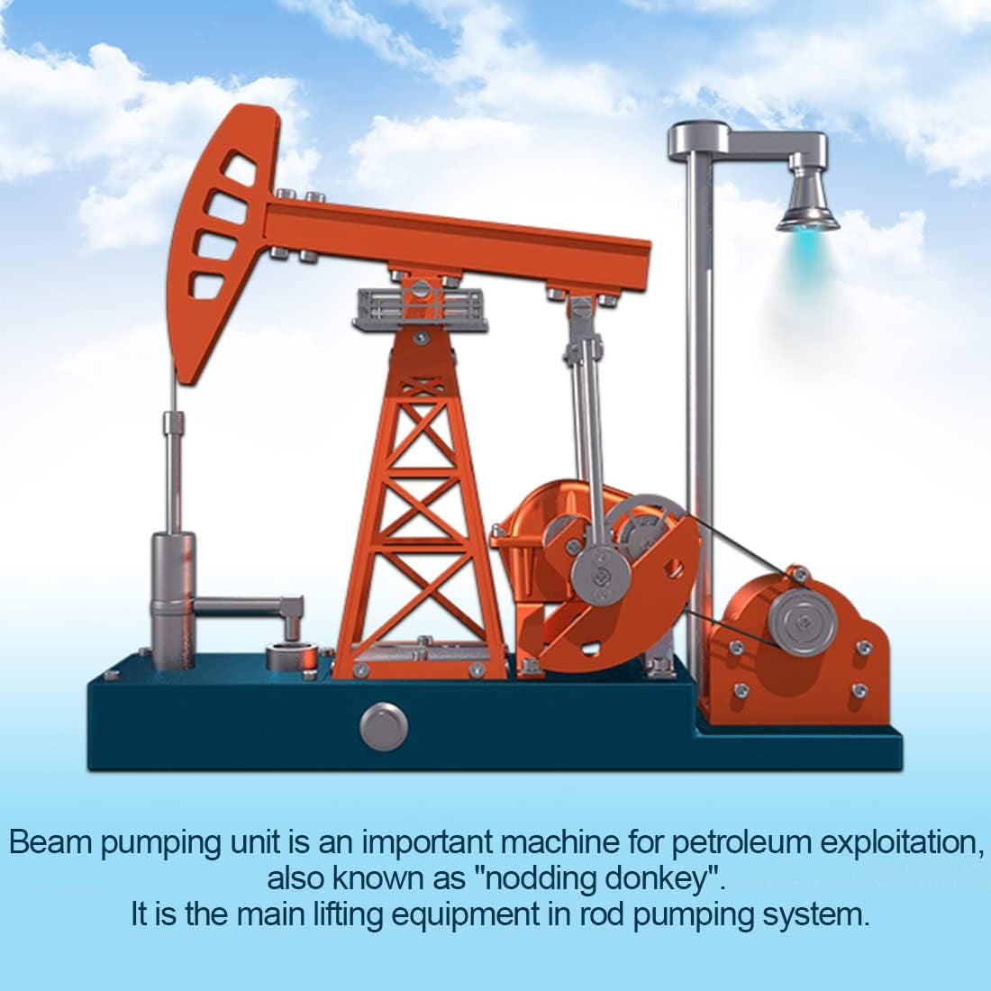 Pumping Unit Engine Model Kit, 219Pcs 3D Metal Pumping Unit Model DIY Assembly Model Science Education Gift-Dm601