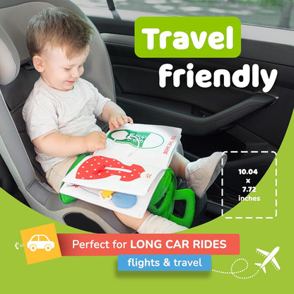 Plane Toys for Toddlers 1-3, Long Flight Must Haves, Quiet Busy Book for 1 Year Old, Airplane Toddler Travel Toys, No Noise Activity Book, All Parts Attached, Gift for Girls & Boys